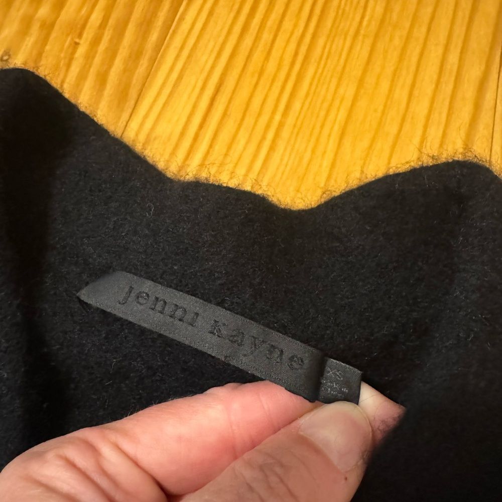 Jenni Kayne Merino Wool Yak Blend Black Cardigan Sweater Coat Open Front Size XS - Picture 5 of 10